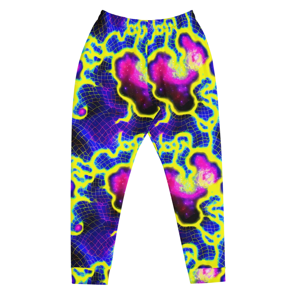 Neon Galaxy Grid on Men's Joggers — Front