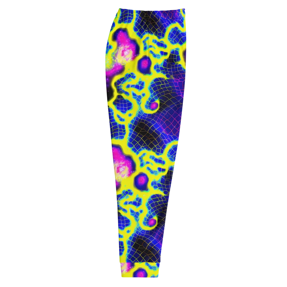 Neon Galaxy Grid on Men's Joggers — Right