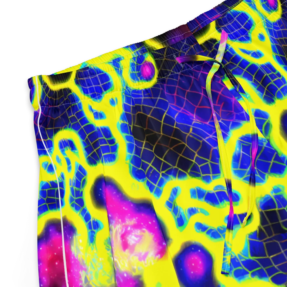 Neon Galaxy Grid on Women's Pajama Shorts — Product details