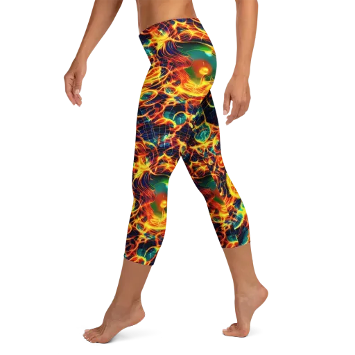 Inferno Grid on a Capri Leggings