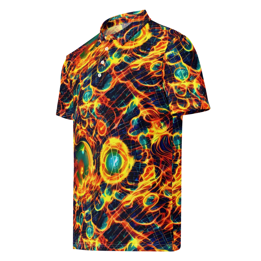 Inferno Grid on Men's Slim Fit Polo Shirt — Left Front