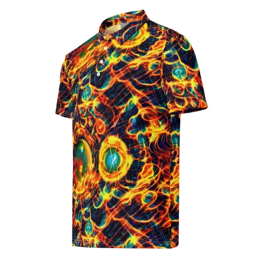 Inferno Grid on a Men's Slim Fit Polo Shirt