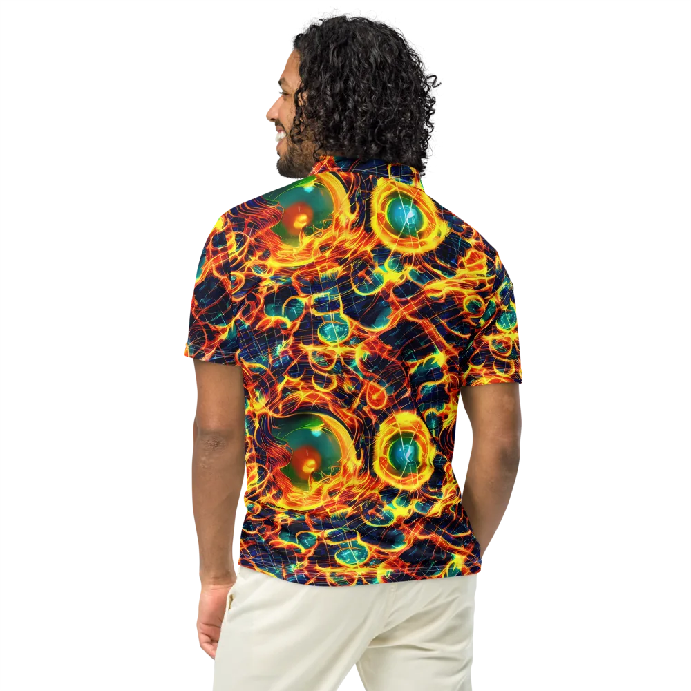 Inferno Grid on Men's Slim Fit Polo Shirt — Back
