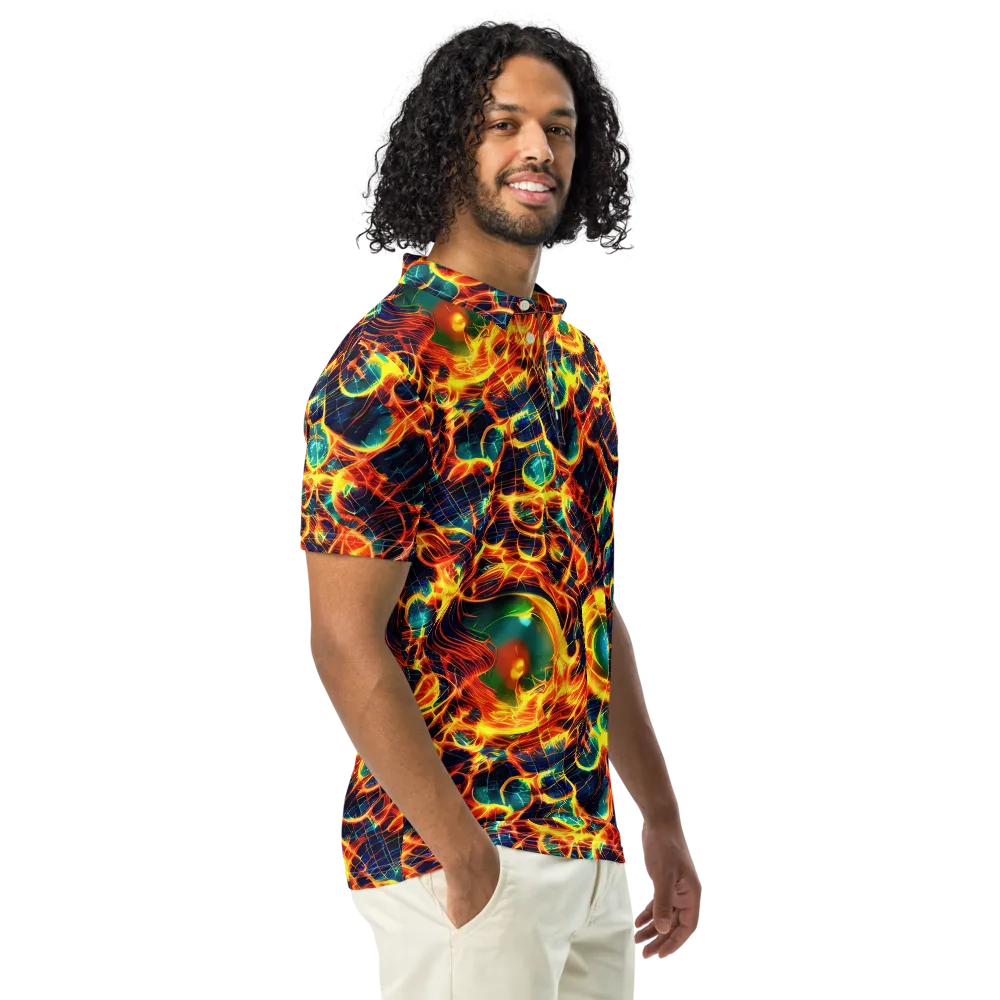 Inferno Grid on Men's Slim Fit Polo Shirt — Right Front
