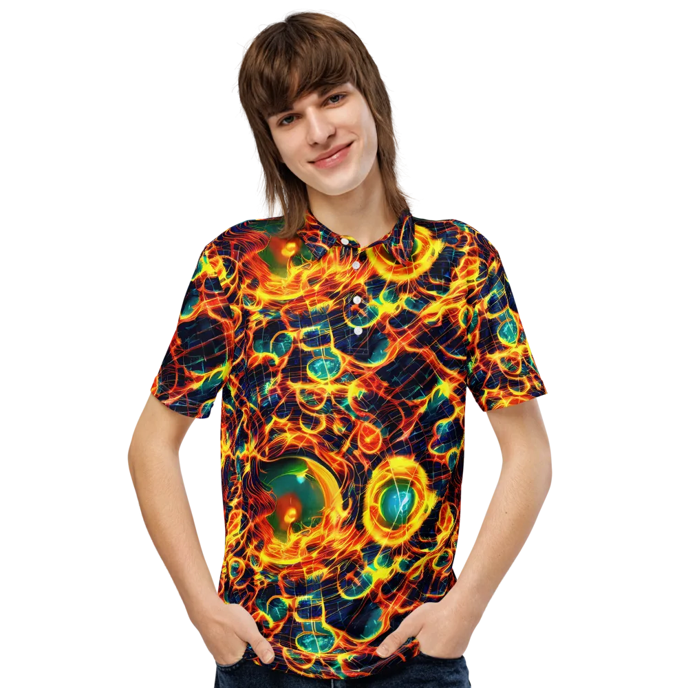 Inferno Grid on Men's Slim Fit Polo Shirt — Front