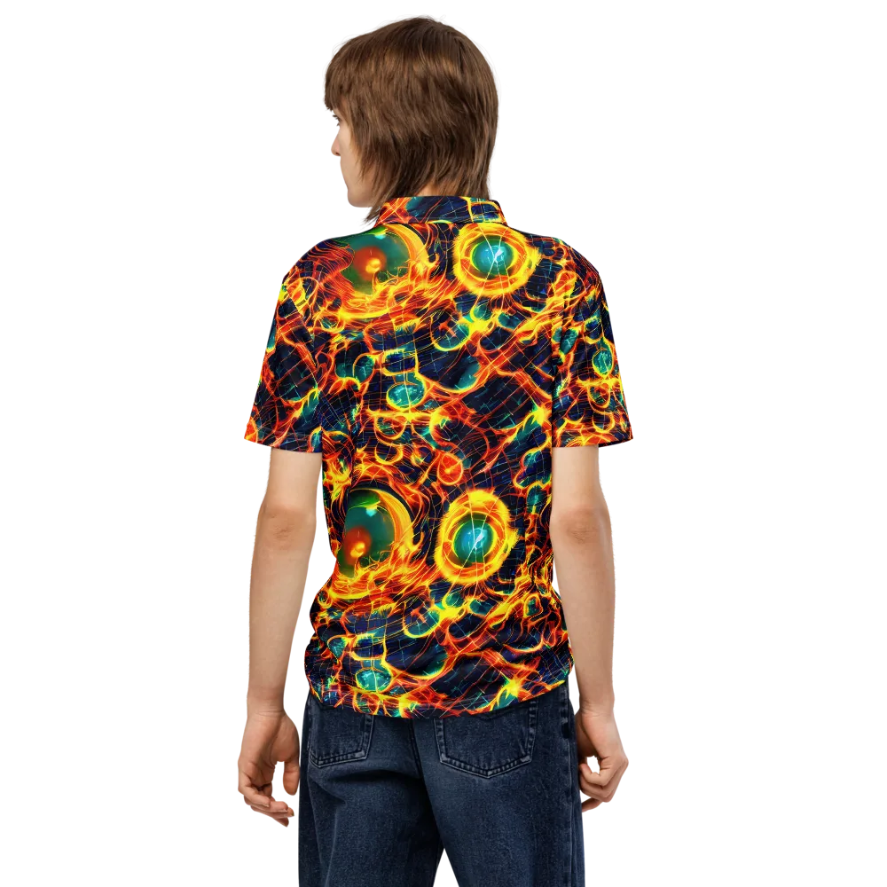 Inferno Grid on Men's Slim Fit Polo Shirt — Back