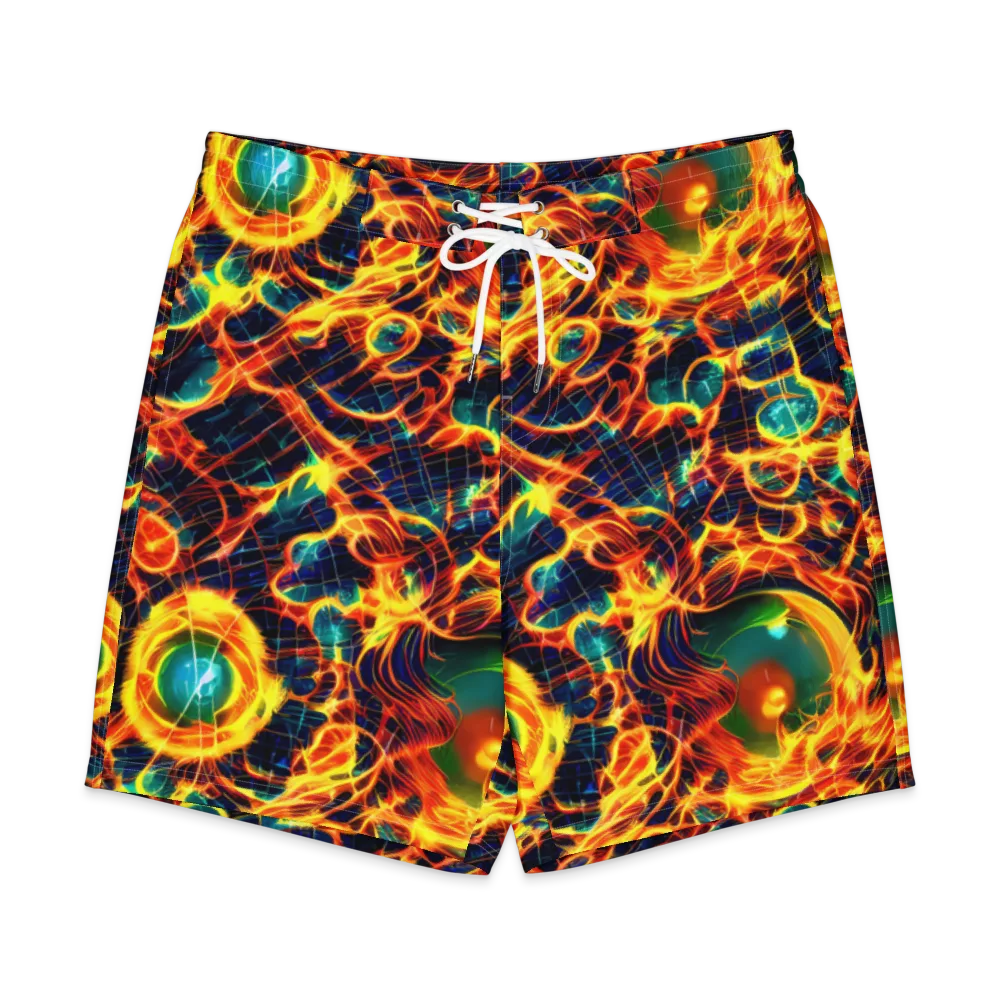Inferno Grid on Men's Board Shorts — Front