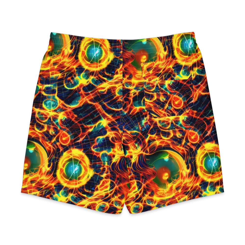 Inferno Grid on Men's Board Shorts — Back