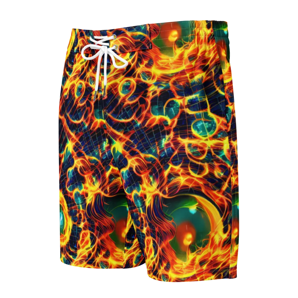 Inferno Grid on Men's Board Shorts — Front
