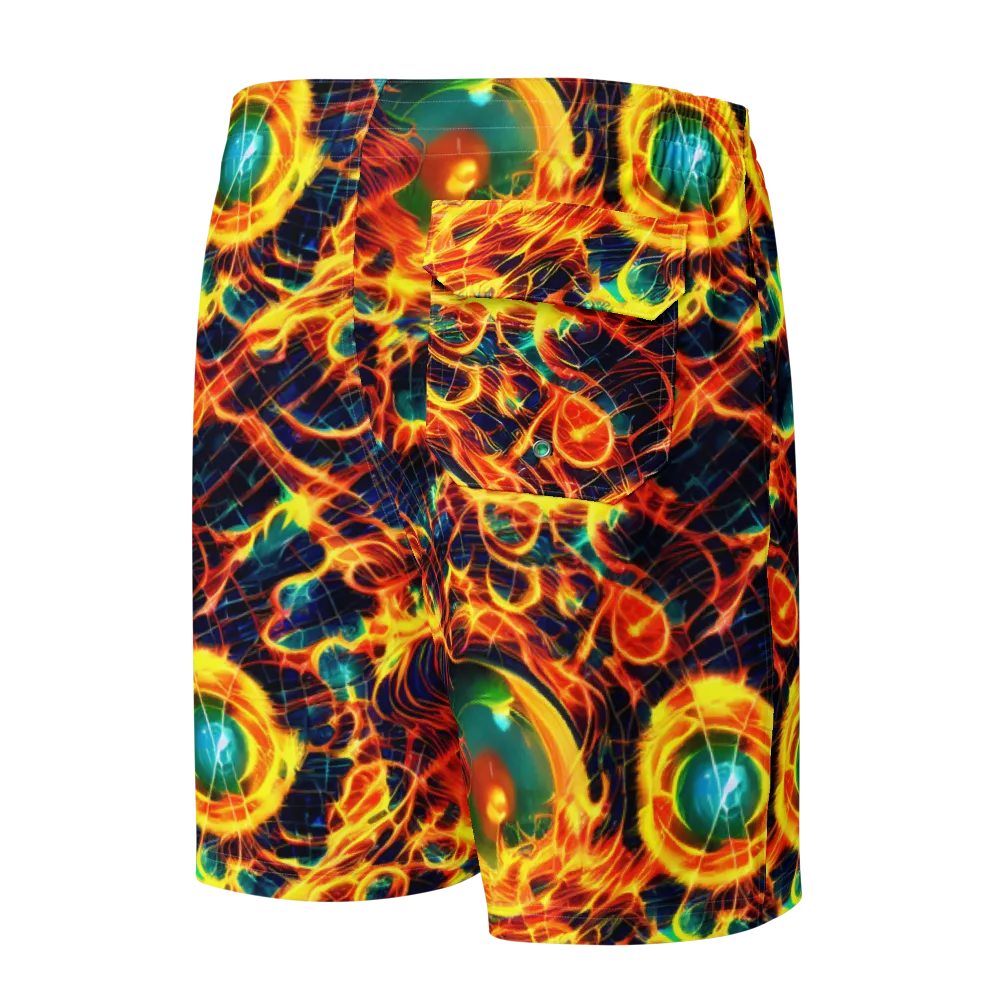 Inferno Grid on Men's Board Shorts — Back