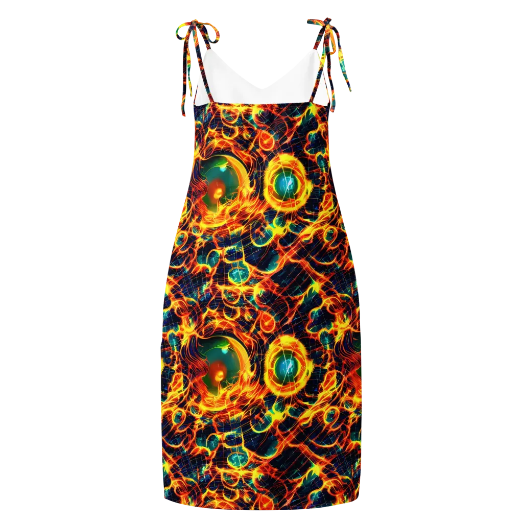 Inferno Grid on Slip Dress — Back
