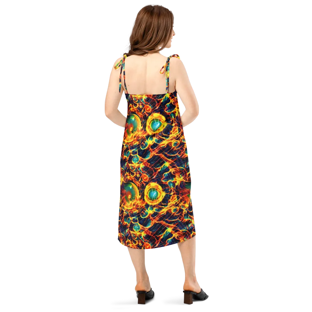 Inferno Grid on Slip Dress — Back