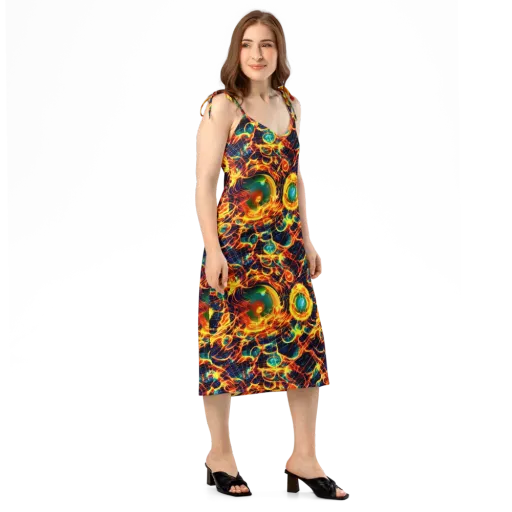 Inferno Grid on a Slip Dress