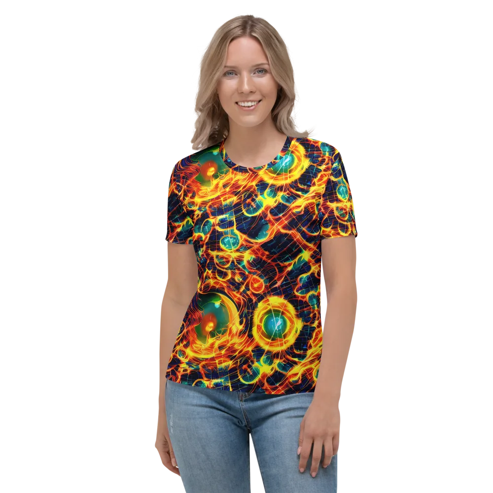 Inferno Grid on Women's Crew Neck T-Shirt — Front