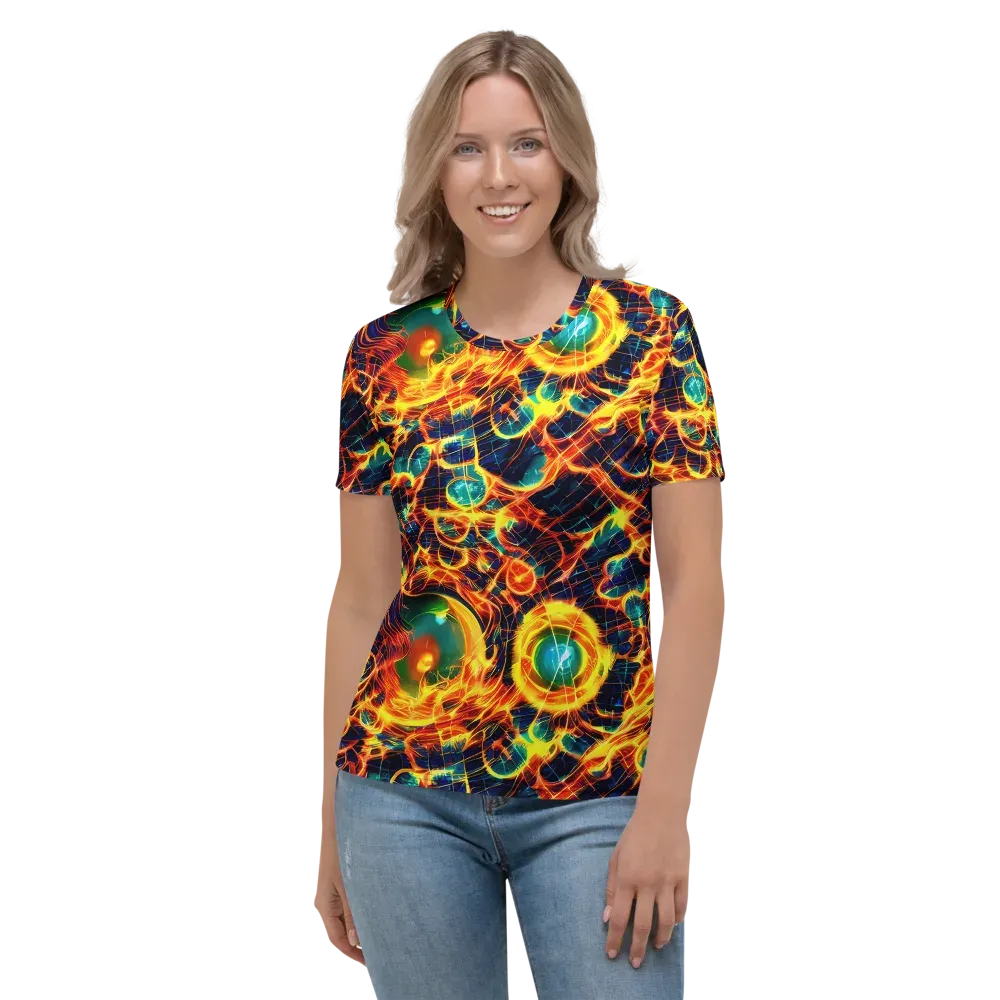 Inferno Grid on Women's Crew Neck T-Shirt — Front