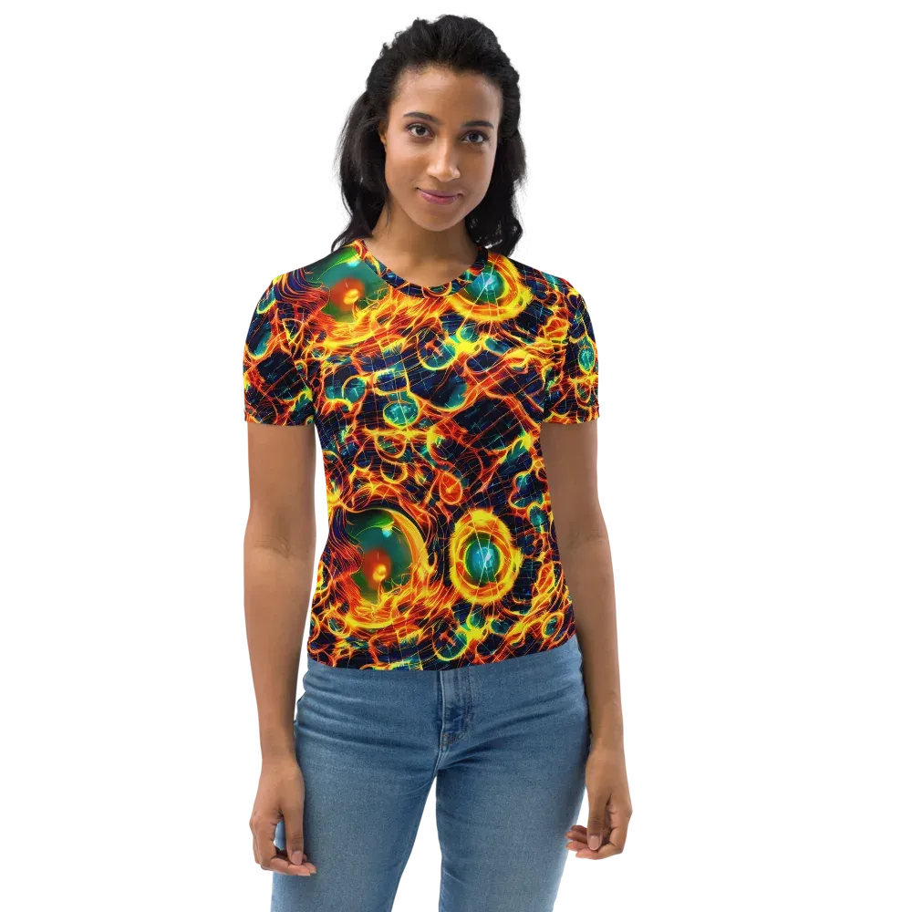 Inferno Grid on Women's Crew Neck T-Shirt — Front