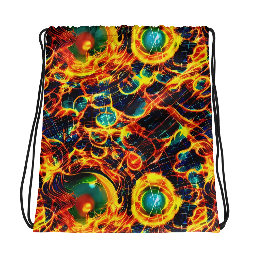 Inferno Grid on Drawstring Bag — Photo