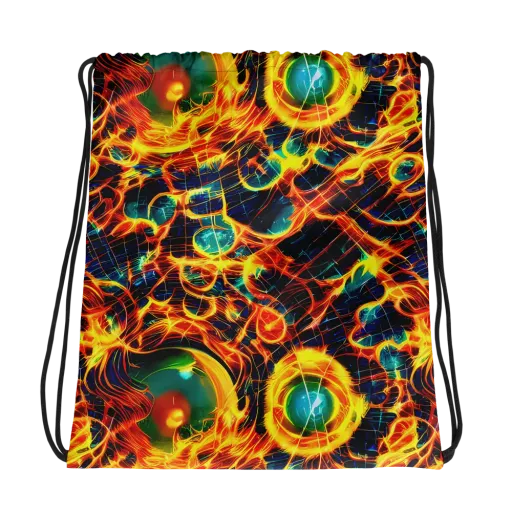 Inferno Grid on a Drawstring Bag