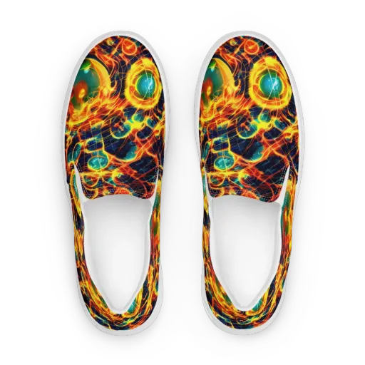Inferno Grid on a Women's Slip-On Canvas Shoes