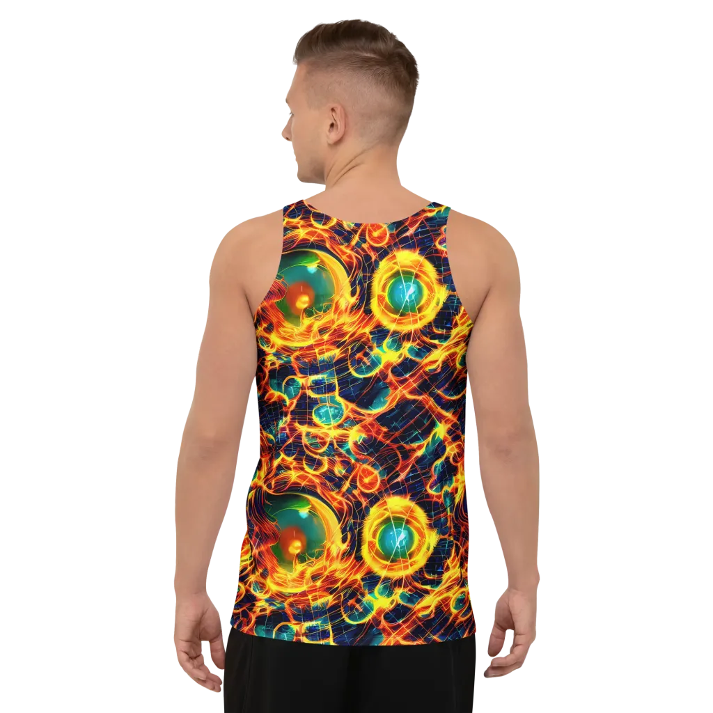 Inferno Grid on Men's Tank Top — Back