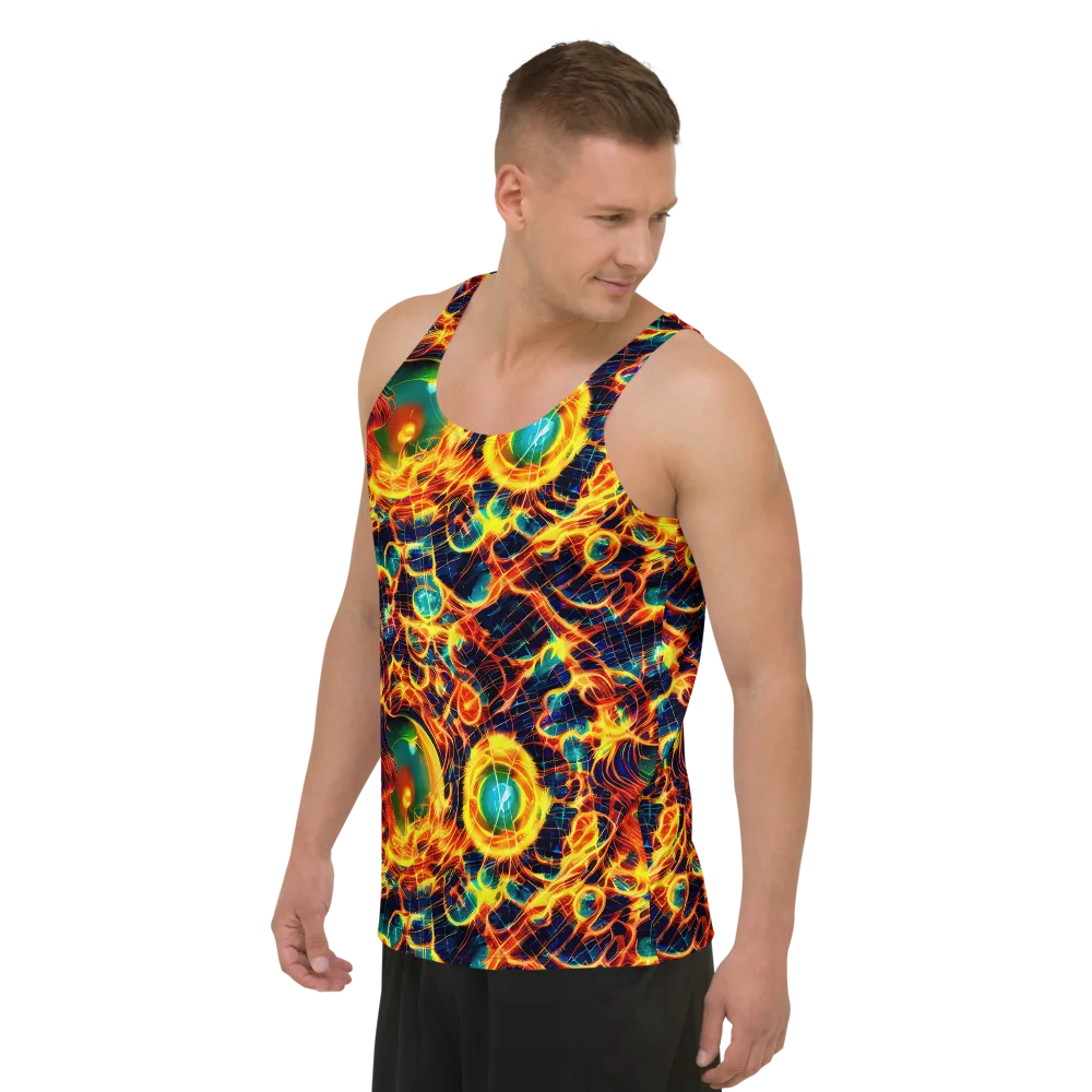Inferno Grid on Men's Tank Top — Left Front
