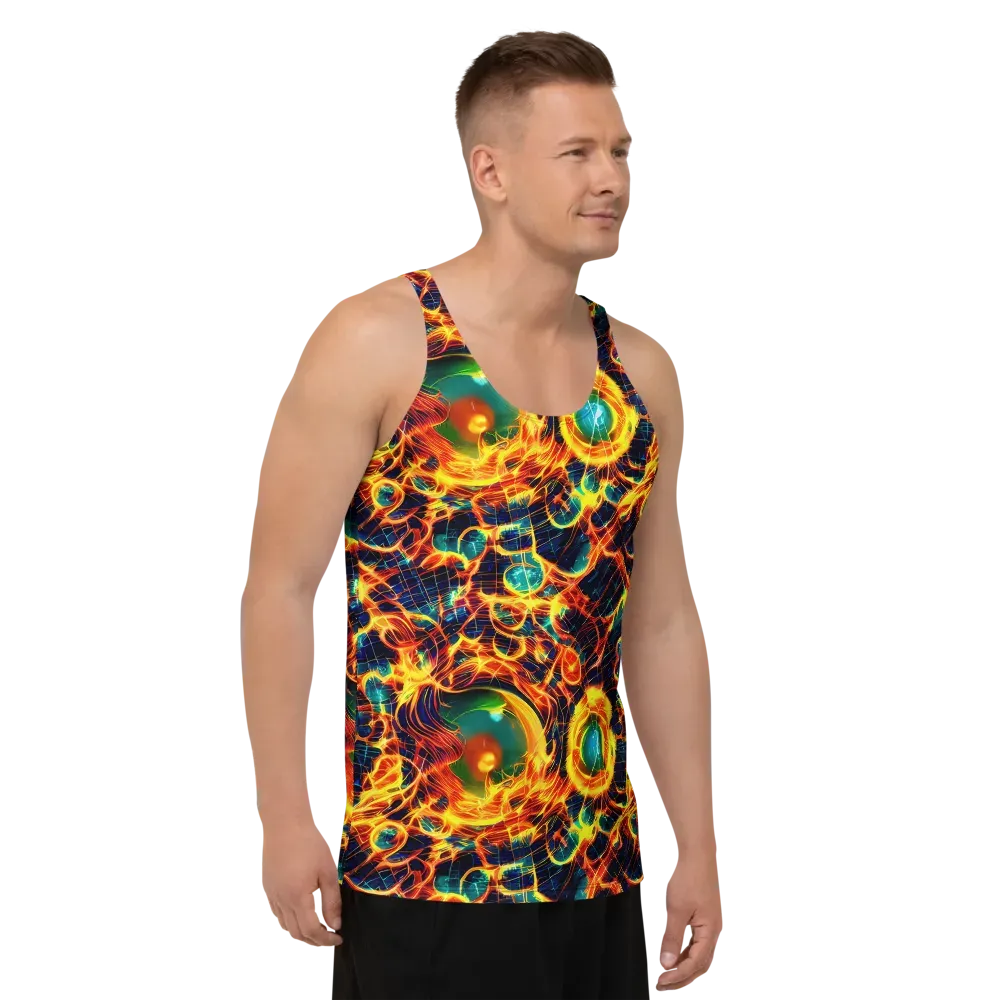 Inferno Grid on Men's Tank Top — Right Front