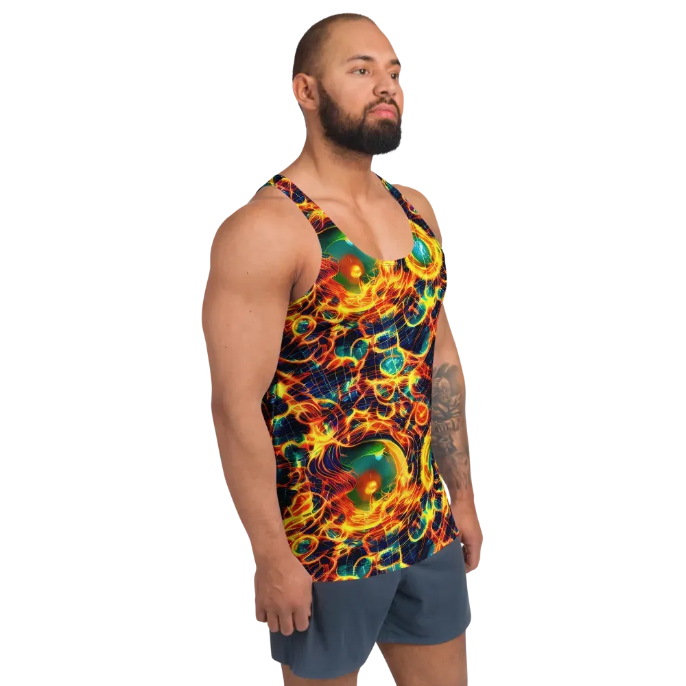 Inferno Grid on Men's Tank Top — Right Front