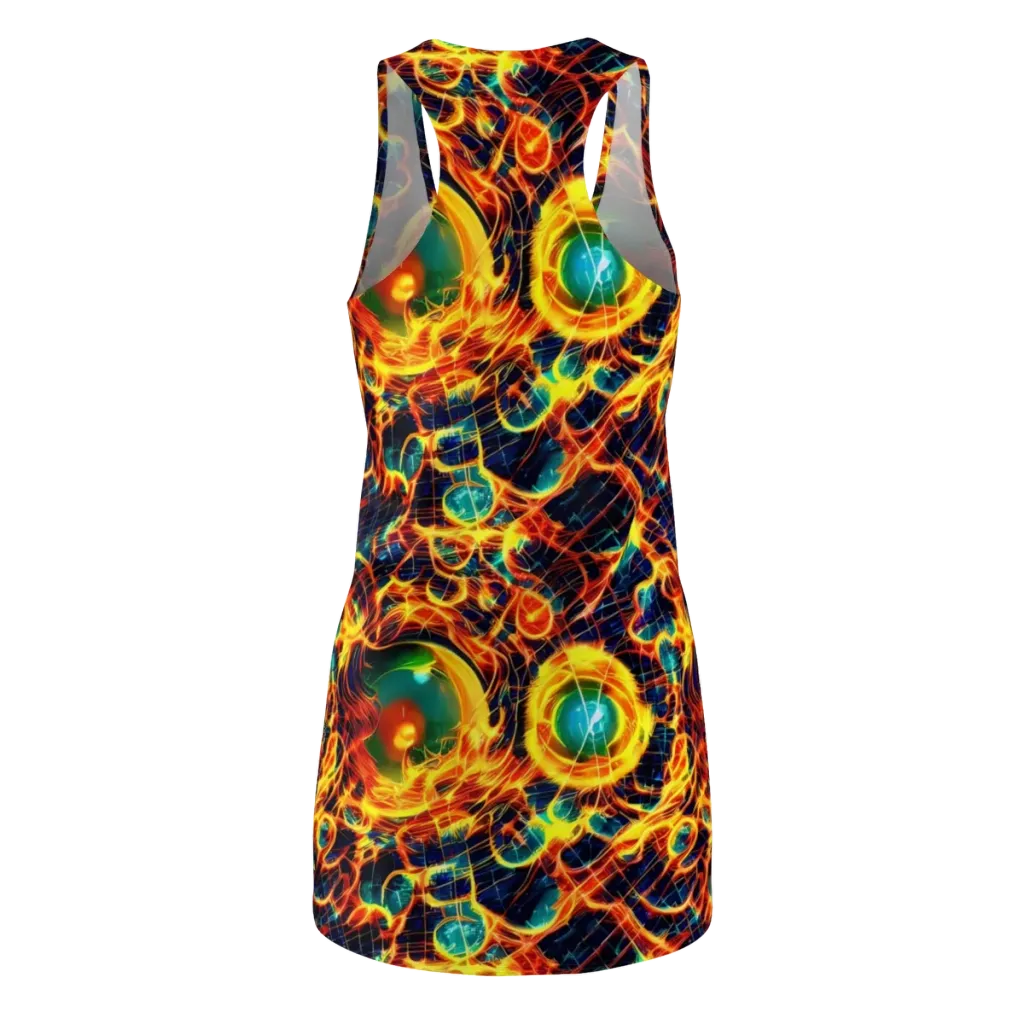 Inferno Grid on Racerback Dress — Back