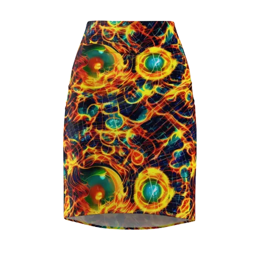 Inferno Grid on a Pencil Skirt