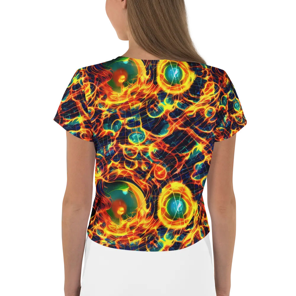 Inferno Grid on Crop Tee — Back