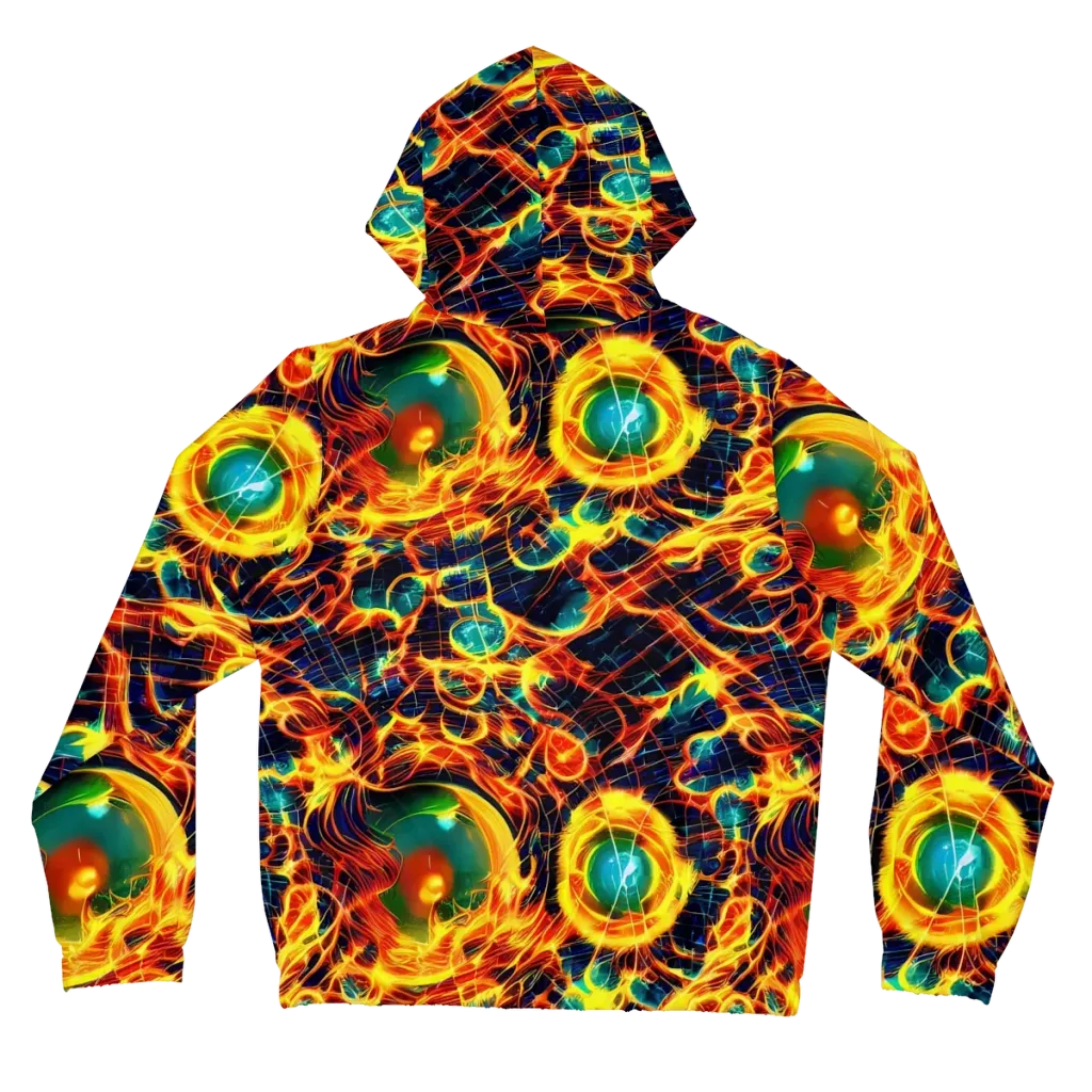 Inferno Grid on Women's Full-Zip Hoodie — Back