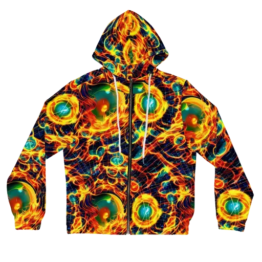 Inferno Grid on a Women's Full-Zip Hoodie