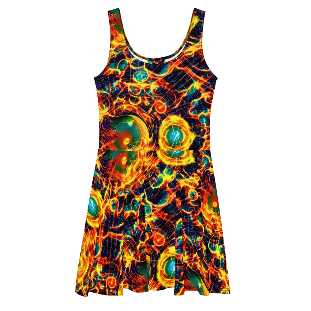 Inferno Grid on Skater Dress — Front