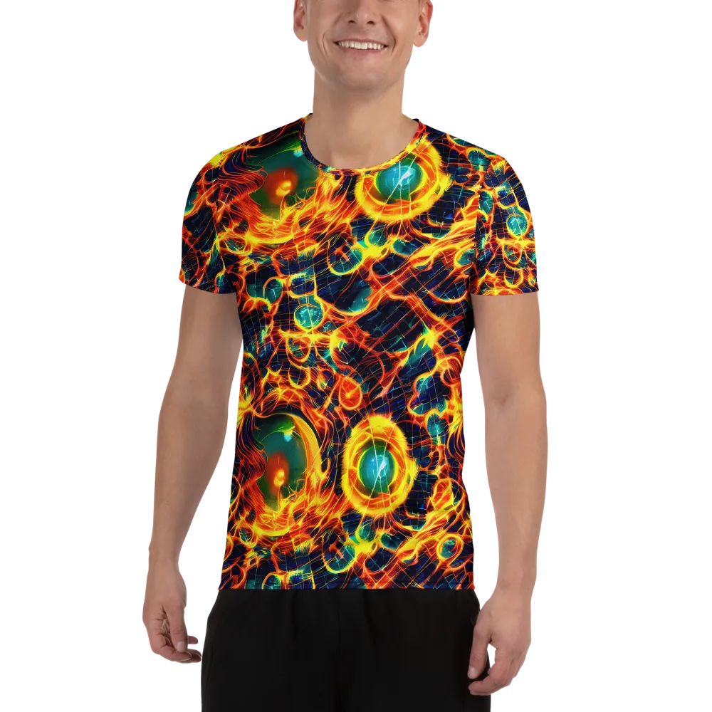 Inferno Grid on Men's Athletic T-Shirt — Front