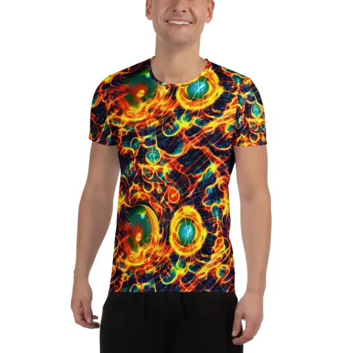 Inferno Grid on a Men's Athletic T-Shirt