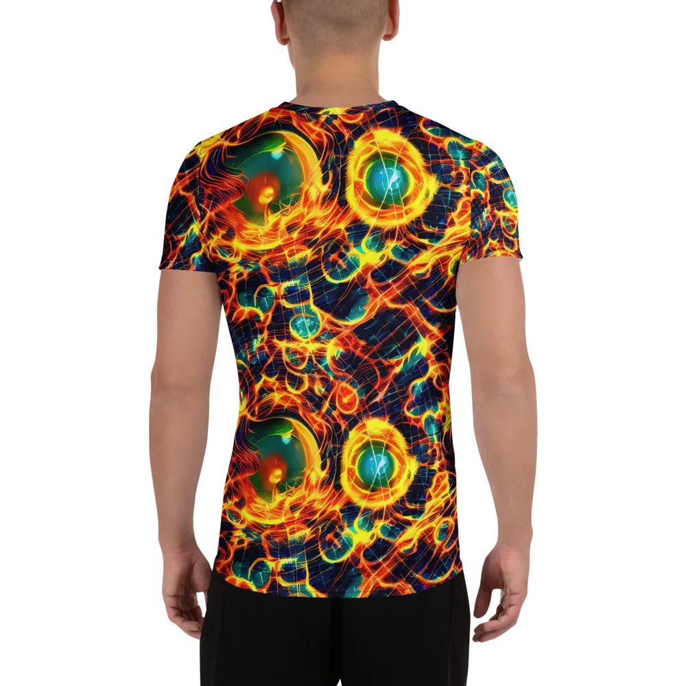 Inferno Grid on Men's Athletic T-Shirt — Back