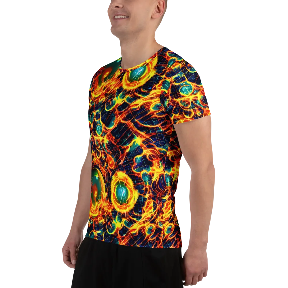 Inferno Grid on Men's Athletic T-Shirt — Left