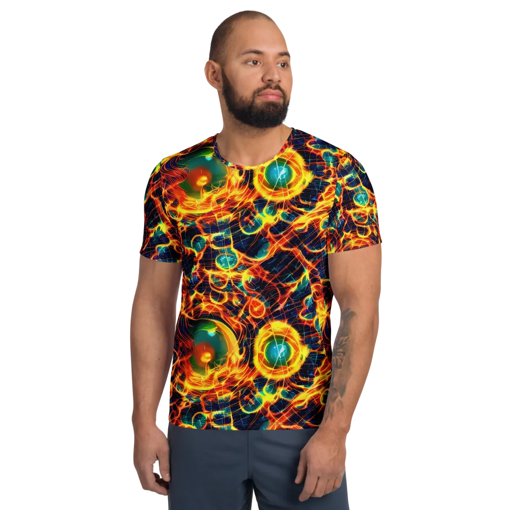 Inferno Grid on Men's Athletic T-Shirt — Front