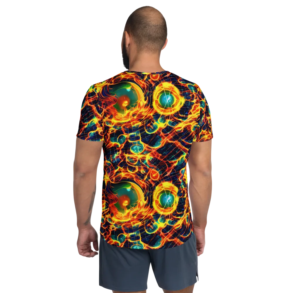 Inferno Grid on Men's Athletic T-Shirt — Back