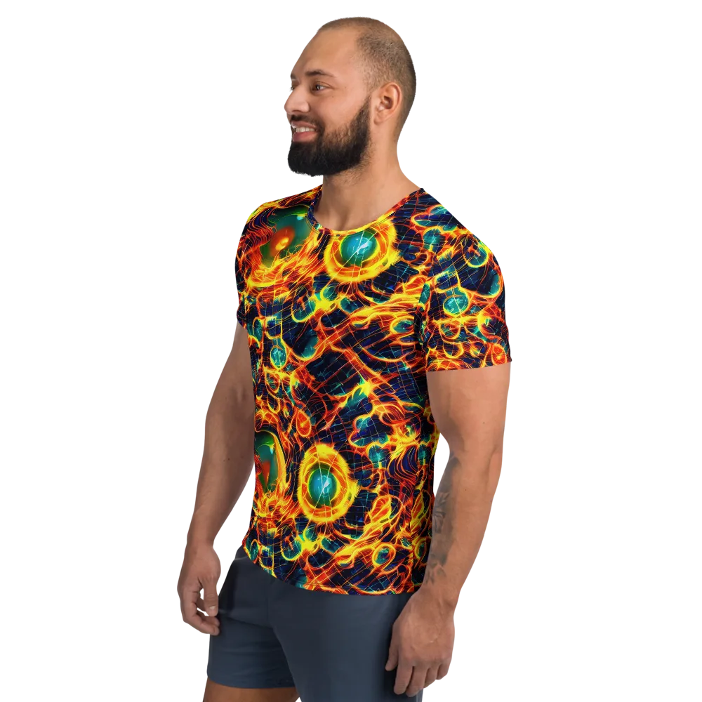 Inferno Grid on Men's Athletic T-Shirt — Left