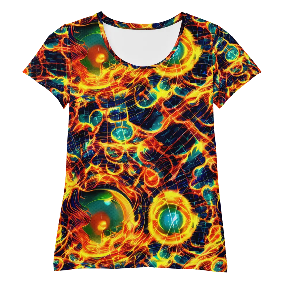 Inferno Grid on Women's Athletic T-Shirt — Front