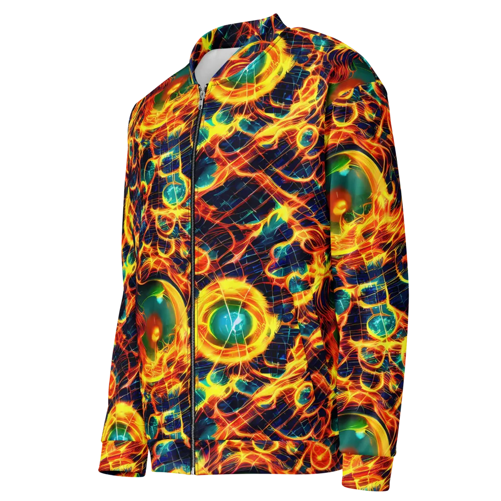 Inferno Grid on Bomber Jacket — Left Front