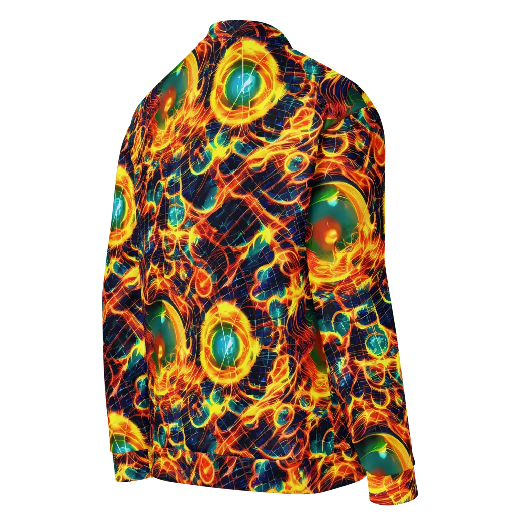 Inferno Grid on Bomber Jacket — Right Back