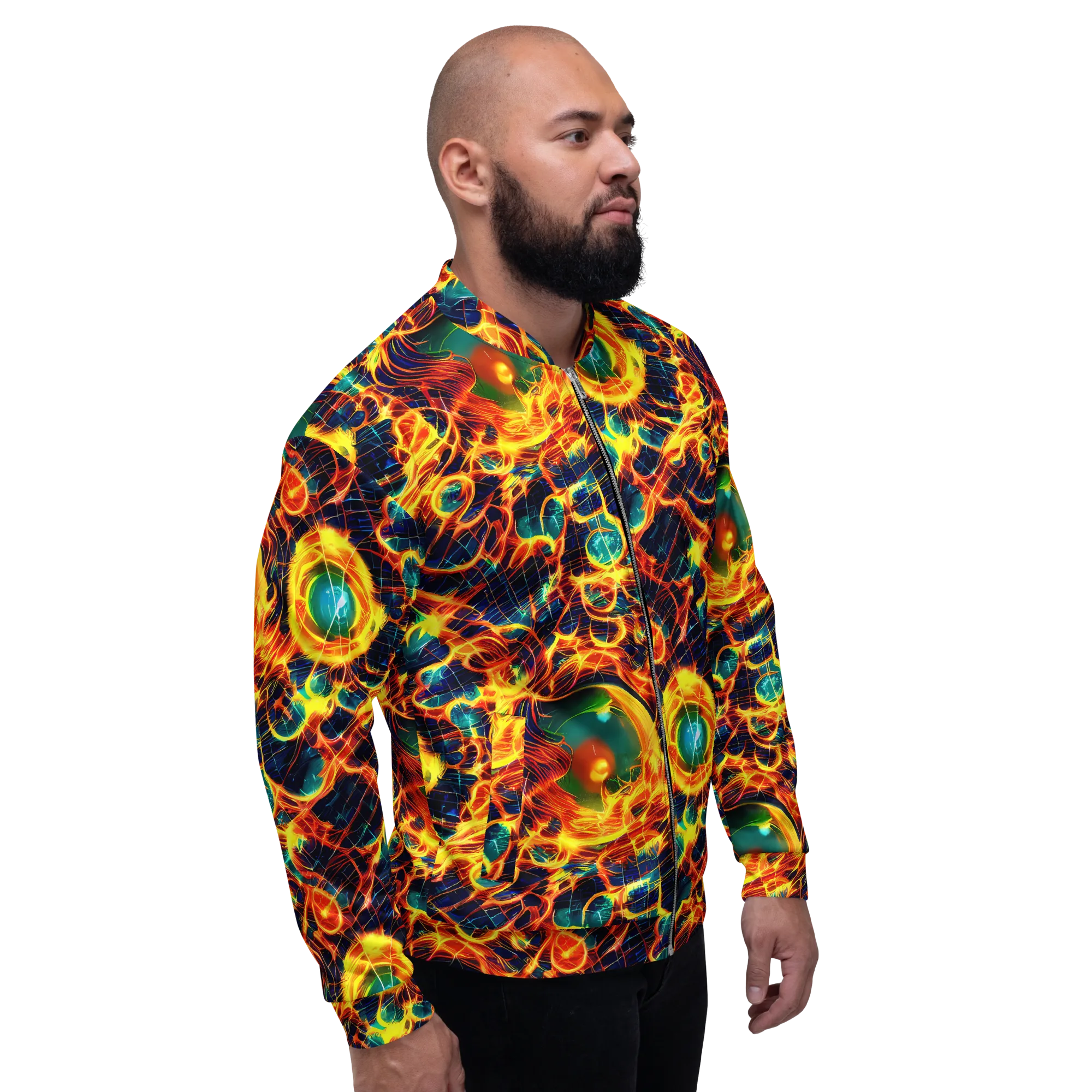 Inferno Grid on Bomber Jacket — Right