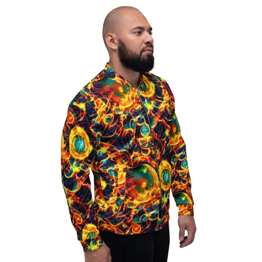 Inferno Grid on a Bomber Jacket
