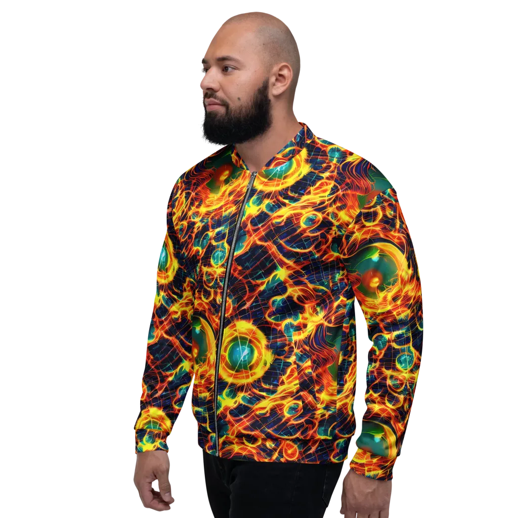 Inferno Grid on Bomber Jacket — Left