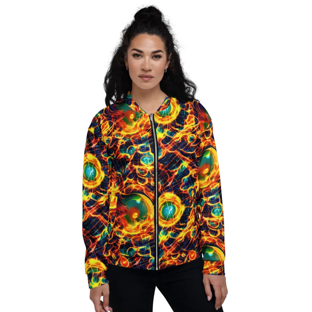 Inferno Grid on Bomber Jacket — Front