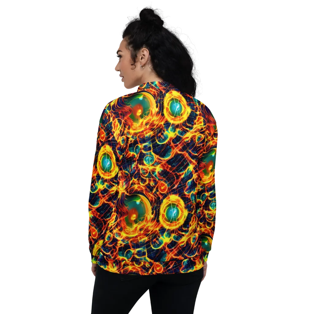 Inferno Grid on Bomber Jacket — Back