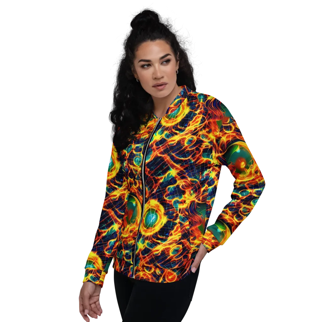 Inferno Grid on Bomber Jacket — Left