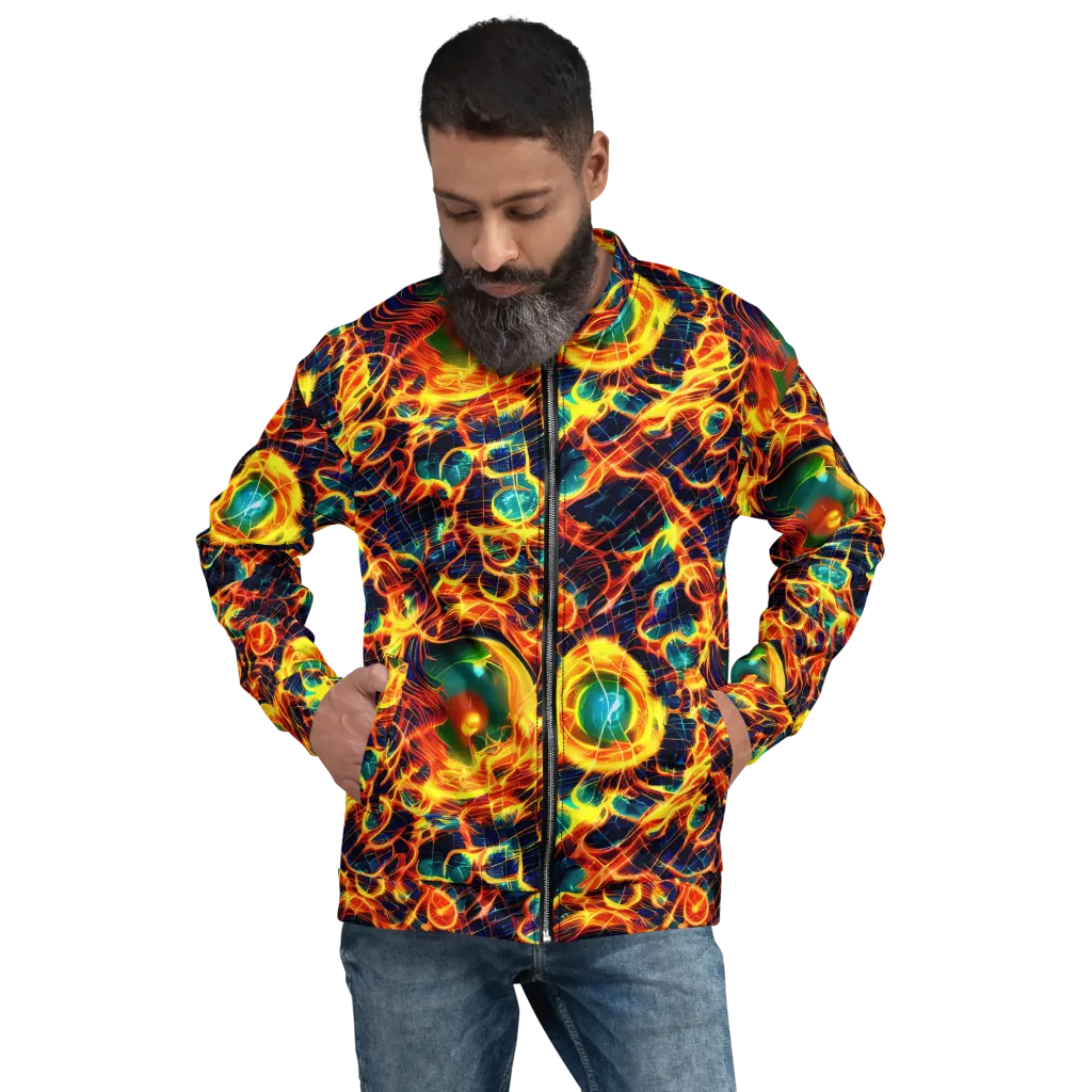 Inferno Grid on Bomber Jacket — Front